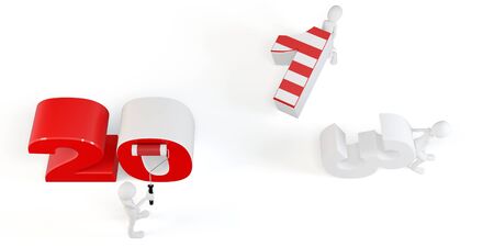 3d man with 2013 numbers on white backgroundの写真素材