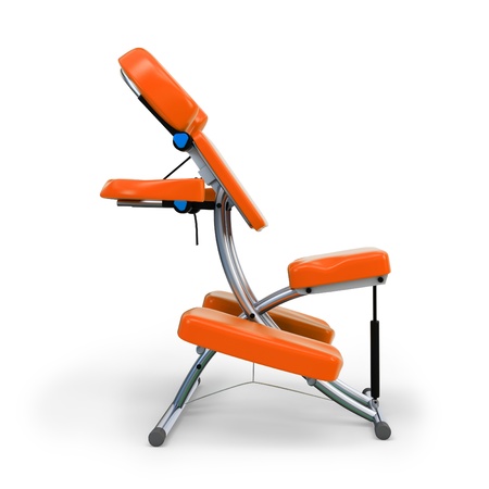 3d detailed massage chair on white backgroundの写真素材