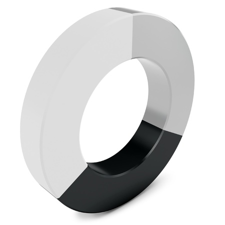 3d pie circle isolated on the white の写真素材