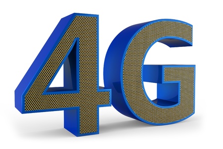 3d sign of 4G broadband on white backgroundの写真素材