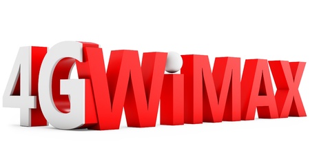 3d sign of 4G  Wimax wireless technology on white background