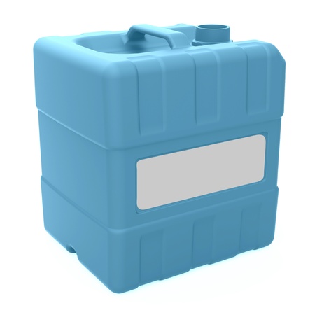 3d jerrycan with blank label isolated on a white background 