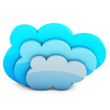 3d cloud storage on white backgroundの写真素材