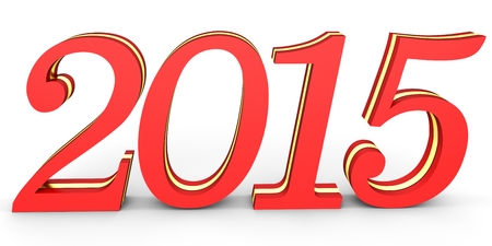 3d 2015 new year on white backgroundの写真素材