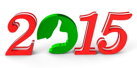 3d 2015 new year on white backgroundの写真素材