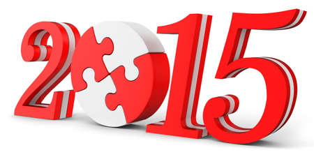 3d 2015 new year on white background