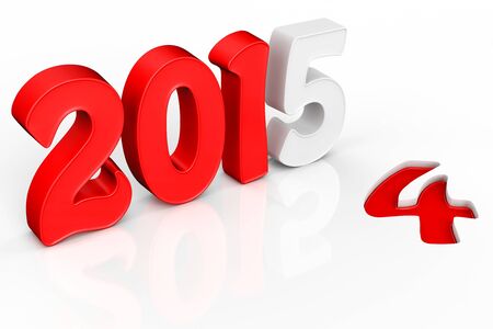 3d 2015 text new year concept on white background