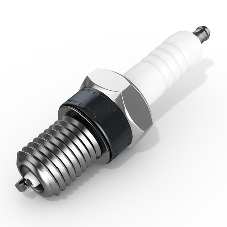 3d detailed sparkplug illustration on white background