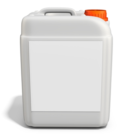 3d plastic canister, container  on white background 3D illustrationの写真素材