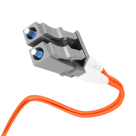 3d optical fiber cable connector isolated on white background 3d illustration