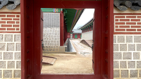 Traditional architectural style palace in Seoul South Koreaのeditorial素材