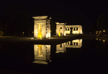 Night view of Temple of Debodの写真素材