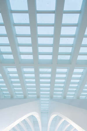 Arquitecture detail of conference and exhibition centre Ciudad de Oviedo in Asturias, Spain, on...