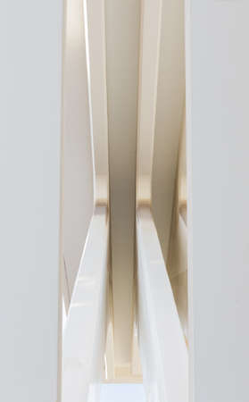 Arquitecture detail of conference and exhibition centre Ciudad de Oviedo in Asturias, Spain, on December 03, 2012. The modern center was designed by spanish architect Santiago Calatrava, and inagurated in May 2011のeditorial素材