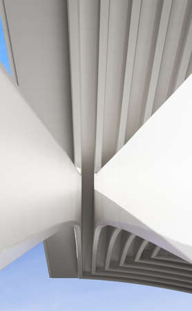 Arquitecture detail of conference and exhibition centre Ciudad de Oviedo in Asturias, Spain, on December 03, 2012. The modern center was designed by spanish architect Santiago Calatrava, and inagurated in May 2011のeditorial素材