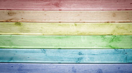 Multicolored natural wood planks texture backgroundの写真素材