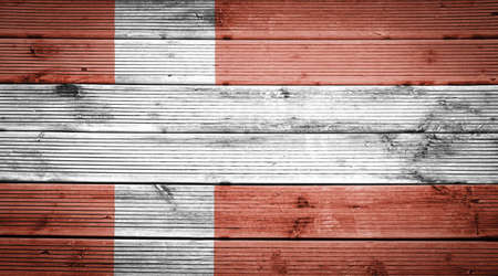 Natural wood planks texture background with the colors of the flag of Denmarkの写真素材