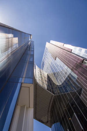 View of modern glass office building in Barcelona