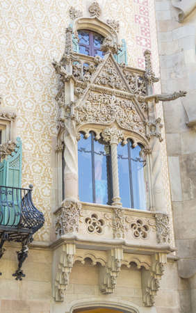 Detail of modernist Casa Amatller facade, in Barcelona, Spainのeditorial素材