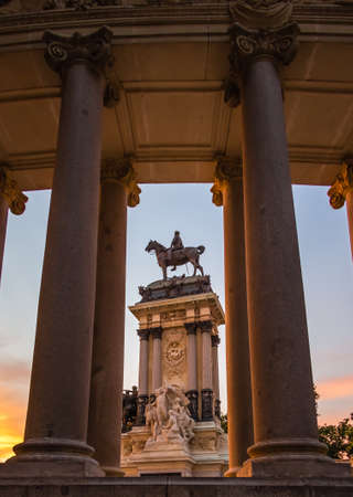 Columns of Alfonso XII monument in Buen Retiro park, Madridのeditorial素材