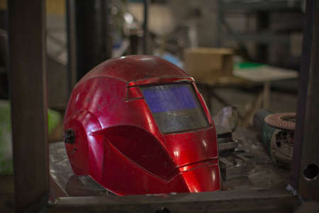 Welding Mask on manufactoryの写真素材
