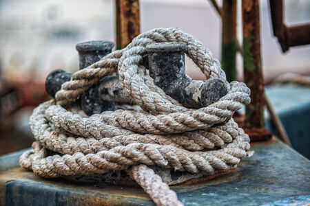 old rope close-upの写真素材