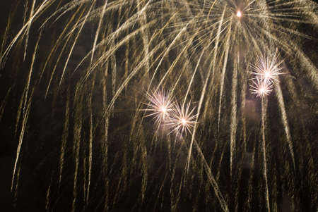 Beautiful fireworks over a night sky