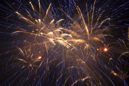 Colorful fireworks over a night skyの写真素材