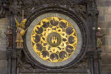 Element of ancient clock in Prague with figures