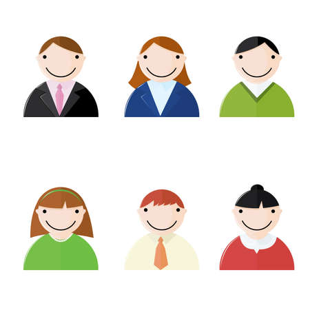 A collection of icons representing various business peopleのイラスト素材
