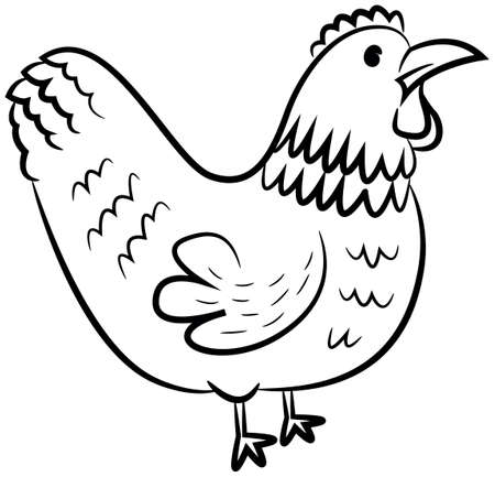 Beautiful hen isolated on white backgroundのイラスト素材