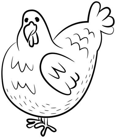 Beautiful hen isolated on white backgroundのイラスト素材
