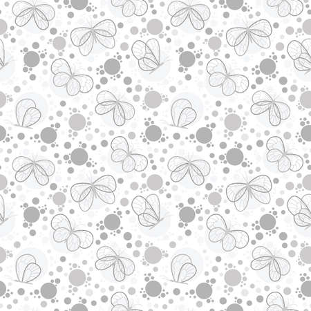 Butterflies vector seamless pattern. Nature decorative background with cartoon insects. Beautiful abstract natural wallpaperのイラスト素材