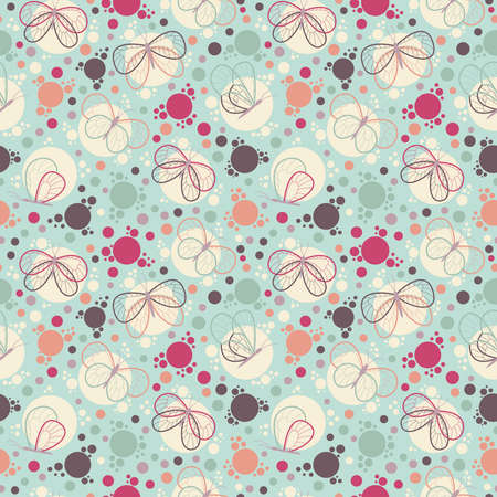 Bright colorful butterflies vector seamless pattern. Nature decorative background with cartoon insects. Beautiful abstract natural wallpaperのイラスト素材