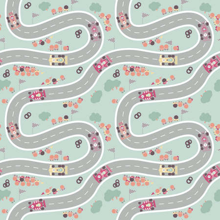 Racing championship seamless pattern illustration.のイラスト素材