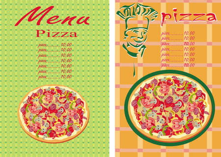 Pizza, menu , restaurant  のイラスト素材