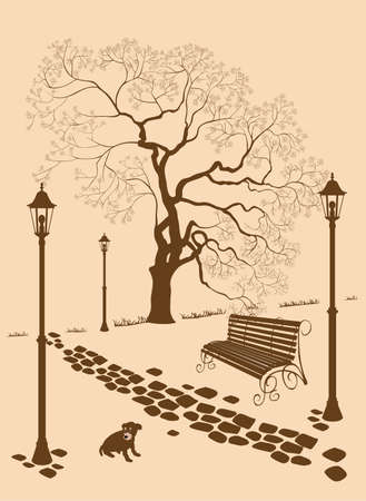 Loneliness, a dog without a master   のイラスト素材