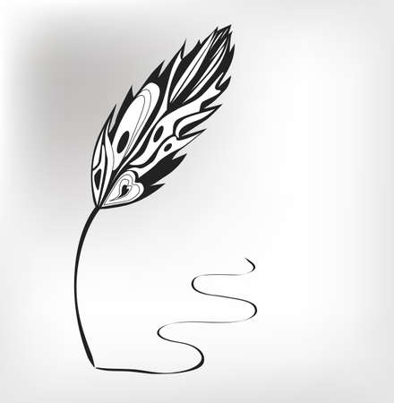  Feather calligraphic pen  background のイラスト素材