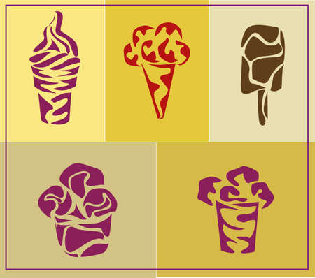  	ice cream   icons  のイラスト素材