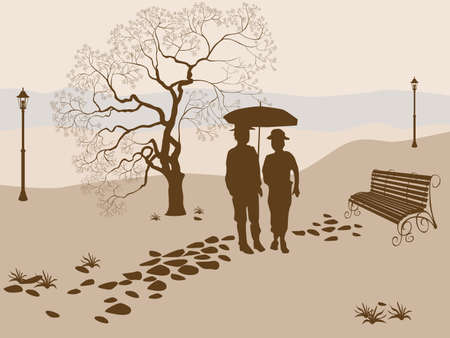 Banner vector ,loneliness, elderly familyのイラスト素材