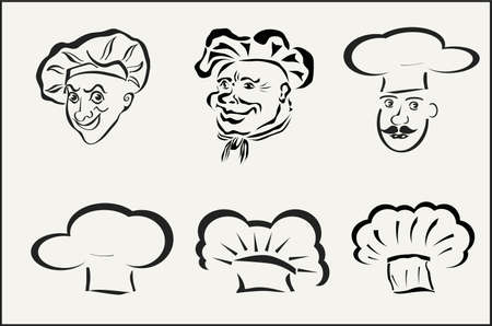 chefs and hubcaps iconsのイラスト素材