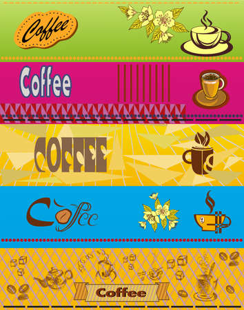 Vector set of business cards on coffeeのイラスト素材