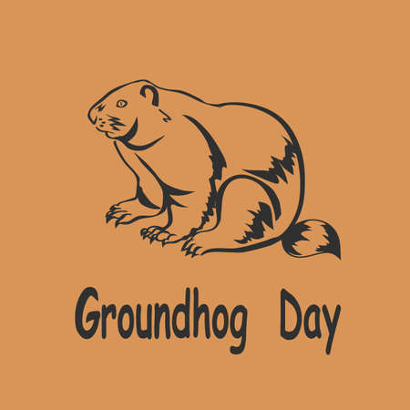 vector illustration Groundhog . Groundhog Dayのイラスト素材