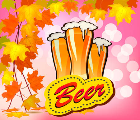 Vector illustration of beer against the backdropのイラスト素材