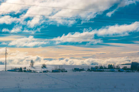 winter in russian villageの写真素材