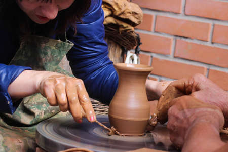 Vitebsk Belarus Slavic Bazaar Crafts clay pots Potterの写真素材