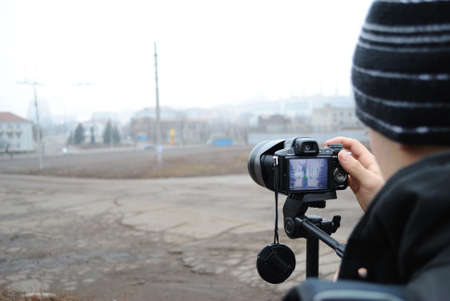 People photographed monument steelmaker afar in the fog