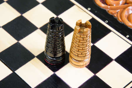 The chess pieces are placed on the chessboard.