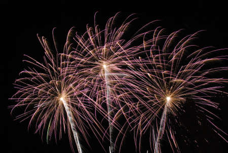 Fireworks light up the sky with dazzling displayの写真素材