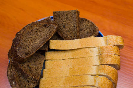 black and white bread sliced pieces